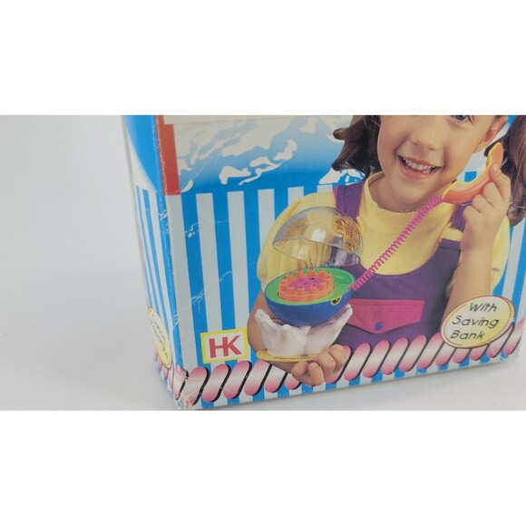 Neon Musical Earth Telephone with Saving Bank Vintage Retro Kids Toy w/ Box - Picture 10 of 12